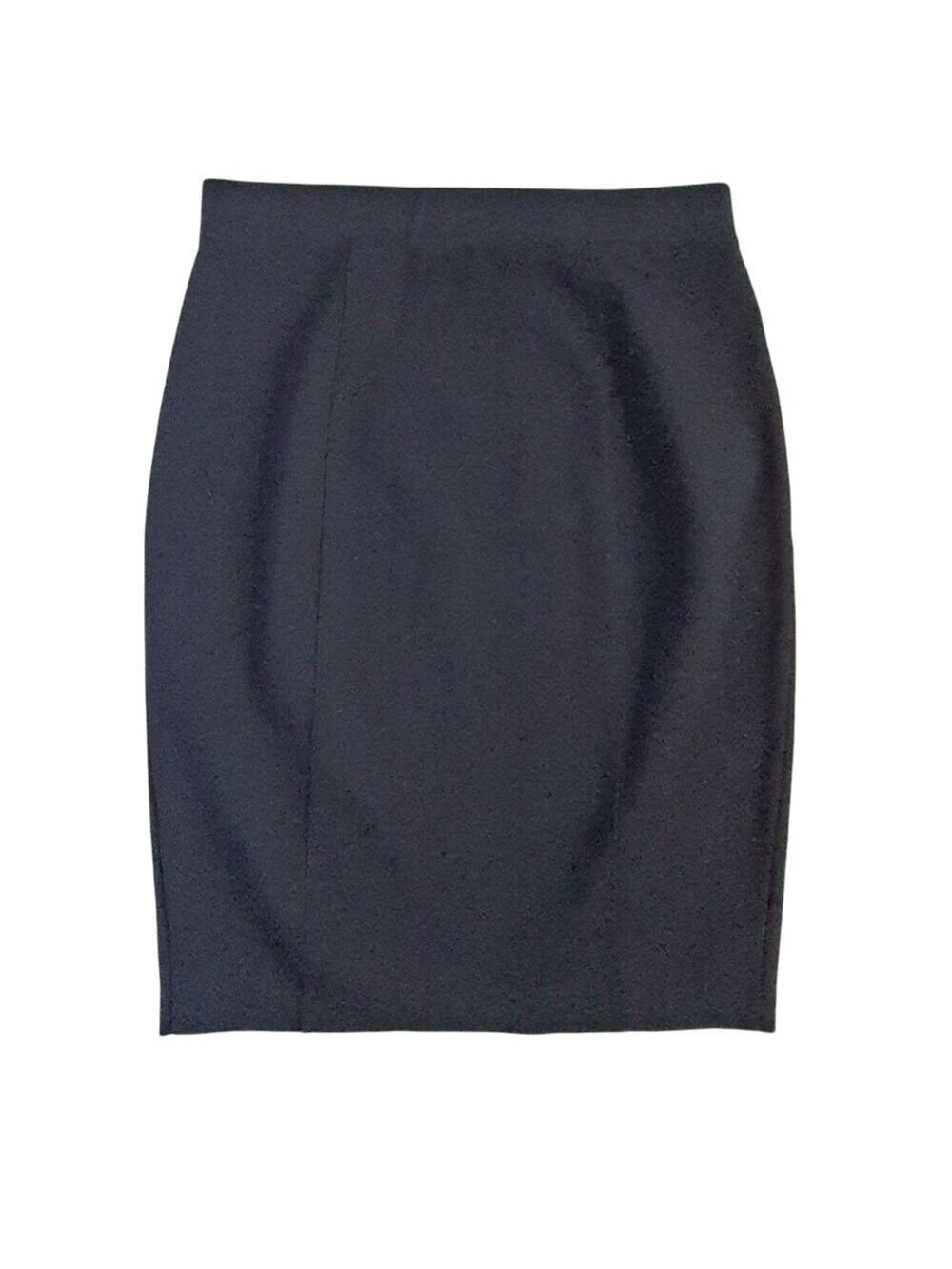 Business Casual ELLE Solid Black Pull-on Pencil Skirt Fitted Stretch Womens XS